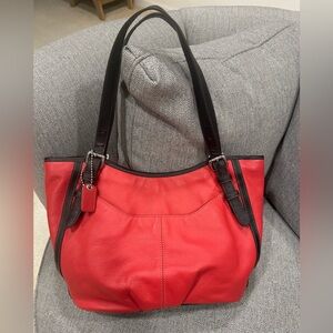 CLARKS Red Pebble Leather Large Bag purse